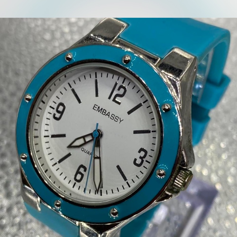 *** Embassy ^^^ Turquoise Silicone Strap Quartz Watch ^^^
